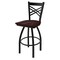 Holland Bar Stool Co 30" Swivel Bar Stool, Black Wrinkle, Dark Cherry Maple Seat 82030BWDCMpl - alternate 1